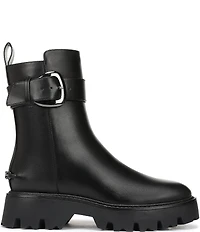 Circus NY by Sam Edelman Primm Leather Lug Sole Buckle Hardware Booties