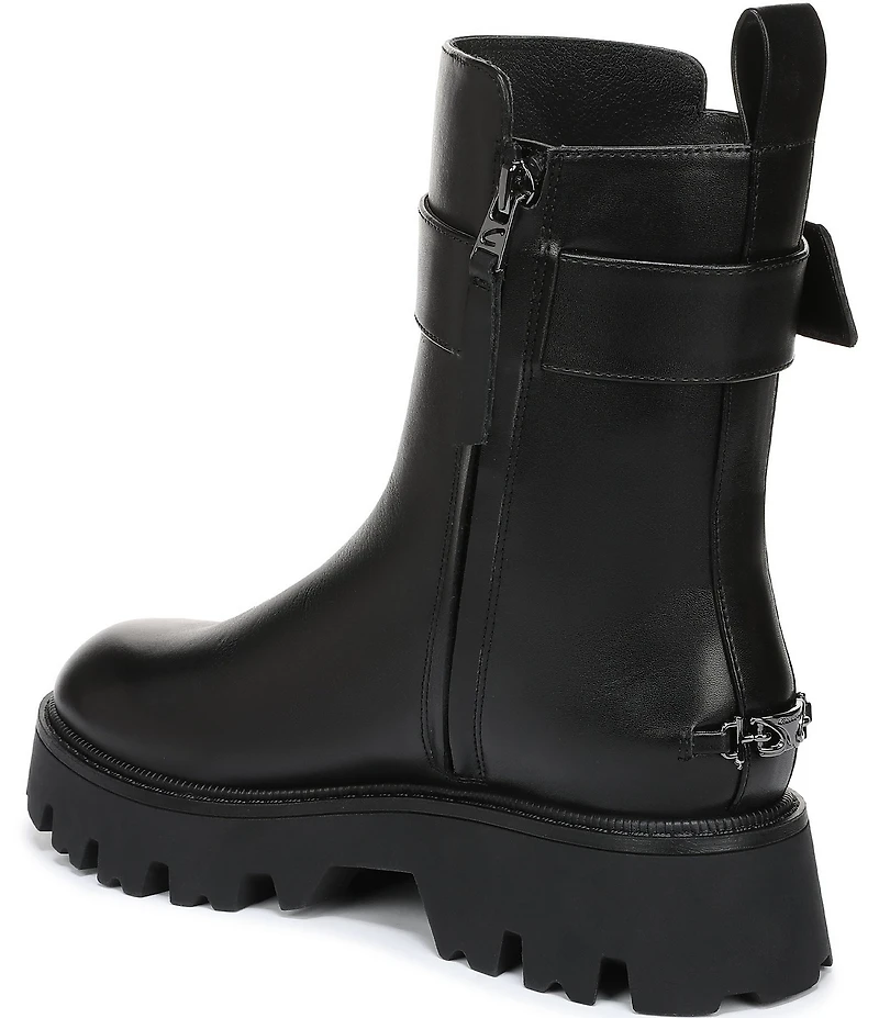 Circus NY by Sam Edelman Primm Leather Lug Sole Buckle Hardware Booties