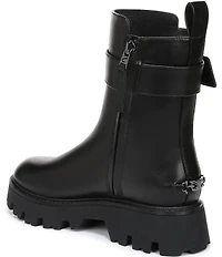 Circus NY by Sam Edelman Primm Leather Lug Sole Buckle Hardware Booties