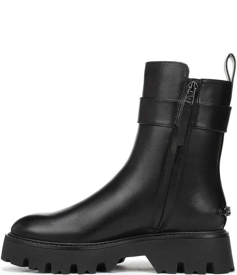 Circus NY by Sam Edelman Primm Leather Lug Sole Buckle Hardware Booties