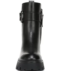 Circus NY by Sam Edelman Primm Leather Lug Sole Buckle Hardware Booties