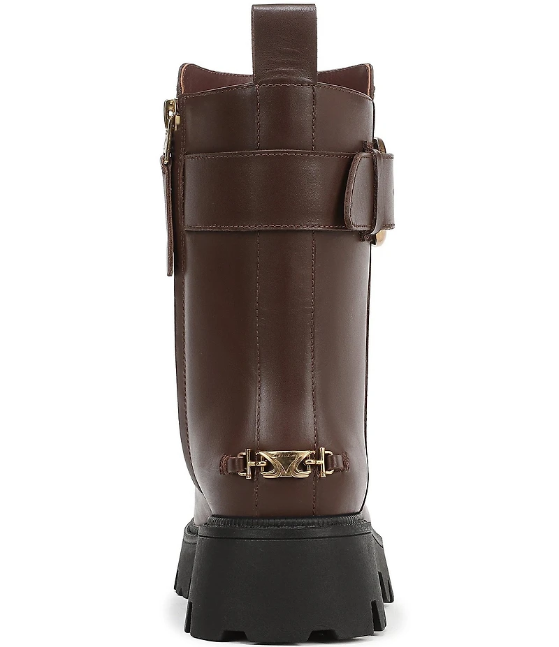 Circus NY by Sam Edelman Primm Leather Lug Sole Buckle Hardware Booties