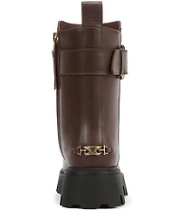 Circus NY by Sam Edelman Primm Leather Lug Sole Buckle Hardware Booties