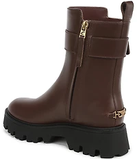 Circus NY by Sam Edelman Primm Leather Lug Sole Buckle Hardware Booties