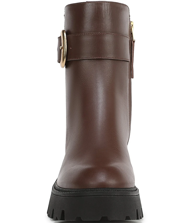 Circus NY by Sam Edelman Primm Leather Lug Sole Buckle Hardware Booties