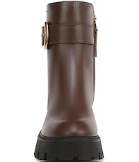 Circus NY by Sam Edelman Primm Leather Lug Sole Buckle Hardware Booties