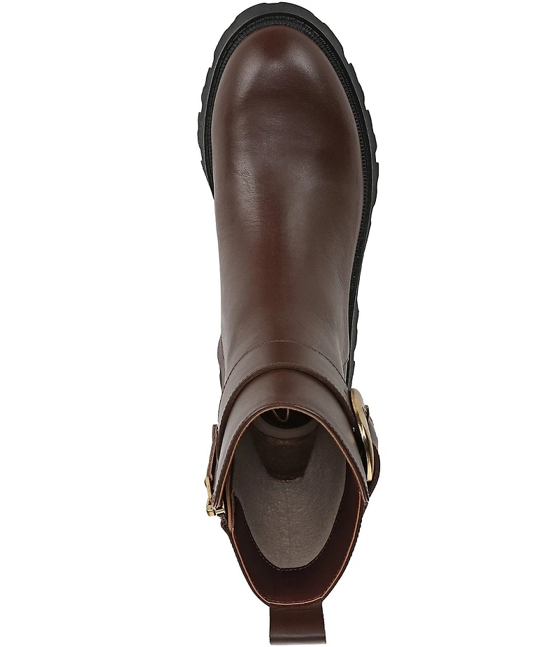 Circus NY by Sam Edelman Primm Leather Lug Sole Buckle Hardware Booties