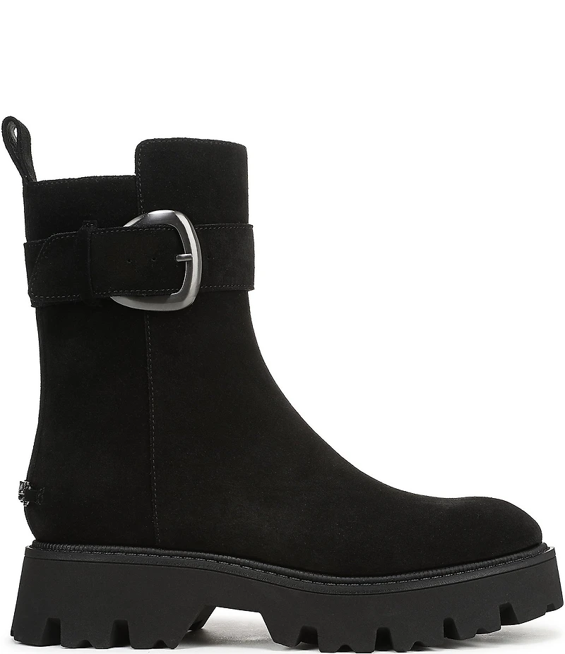 Circus NY by Sam Edelman Primm Suede Lug Sole Buckle Hardware Booties