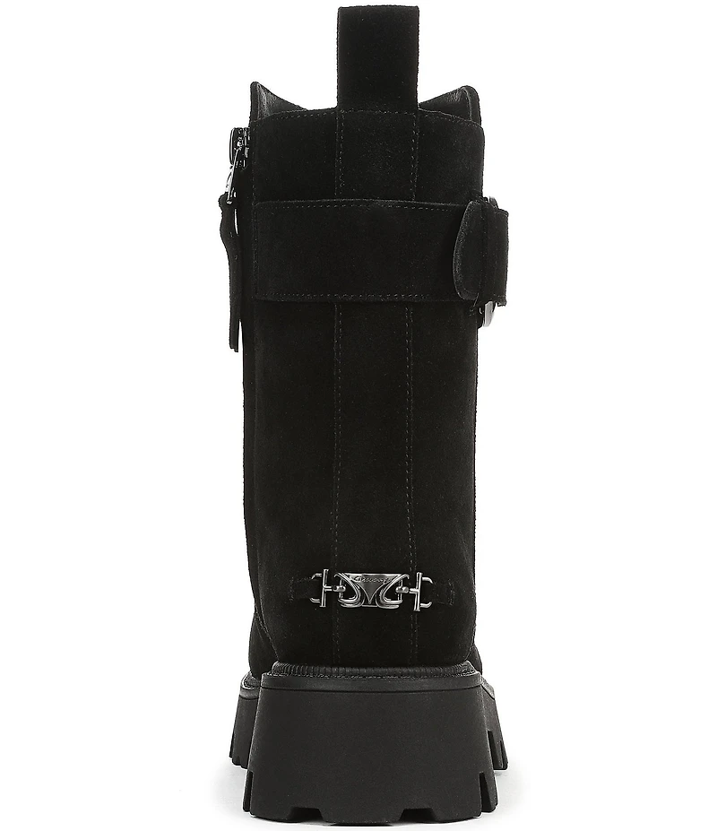 Circus NY by Sam Edelman Primm Suede Lug Sole Buckle Hardware Booties
