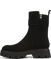 Circus NY by Sam Edelman Primm Suede Lug Sole Buckle Hardware Booties