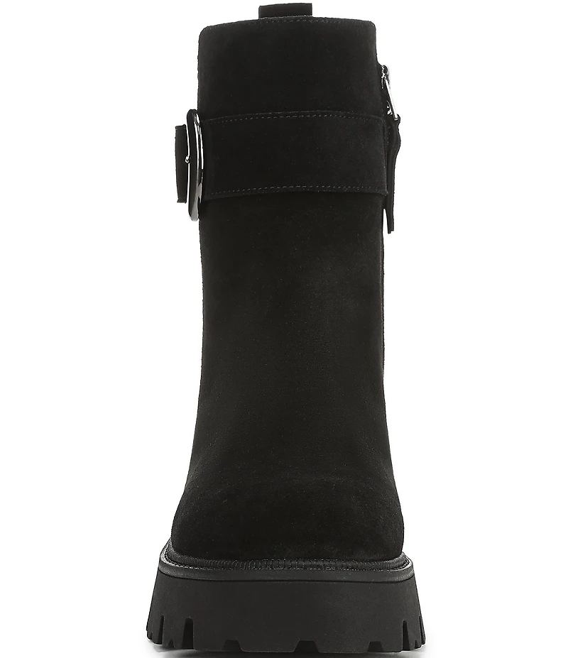 Circus NY by Sam Edelman Primm Suede Lug Sole Buckle Hardware Booties