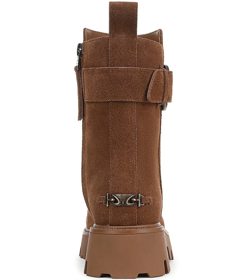 Circus NY by Sam Edelman Primm Suede Lug Sole Buckle Hardware Booties