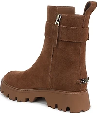 Circus NY by Sam Edelman Primm Suede Lug Sole Buckle Hardware Booties
