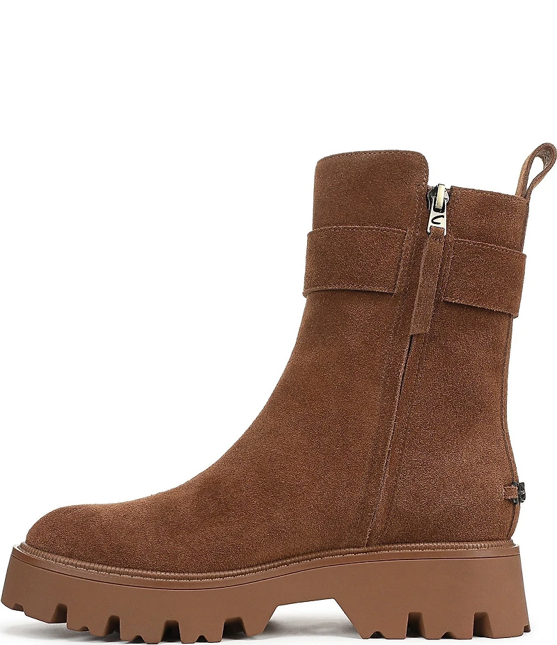 Circus NY by Sam Edelman Primm Suede Lug Sole Buckle Hardware Booties