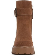 Circus NY by Sam Edelman Primm Suede Lug Sole Buckle Hardware Booties