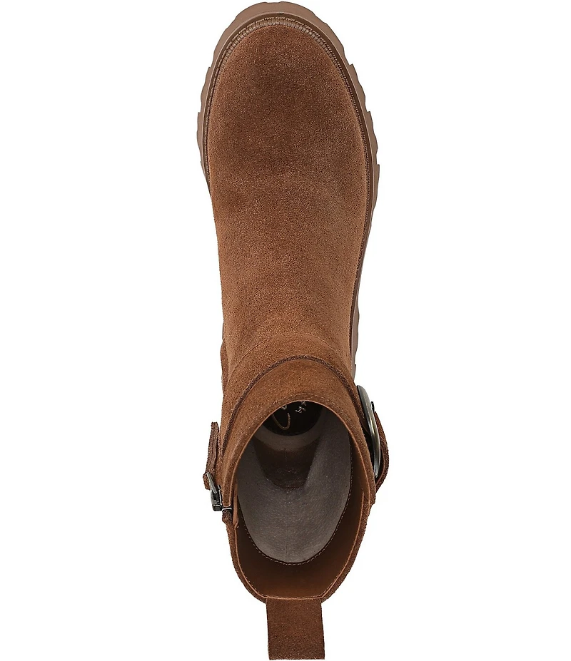 Circus NY by Sam Edelman Primm Suede Lug Sole Buckle Hardware Booties