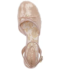 Circus NY by Sam Edelman Rosetta Sequin Bow Ankle Strap Kitten Heel Dress Pumps