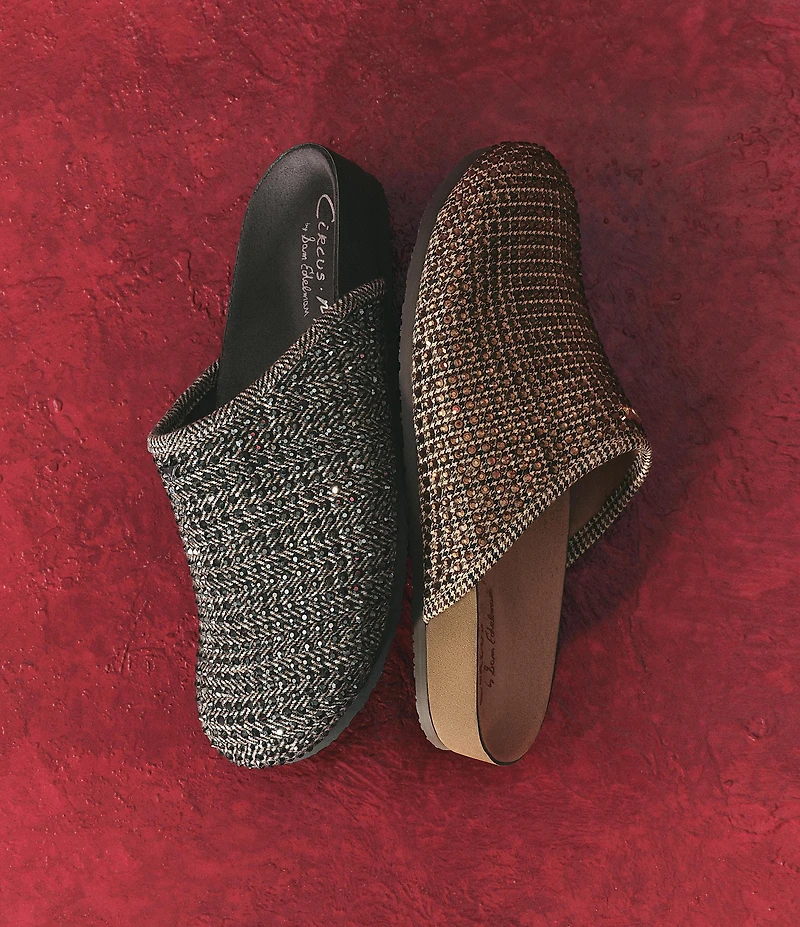 Circus NY by Sam Edelman Sabina Studded Herringbone Print Mules