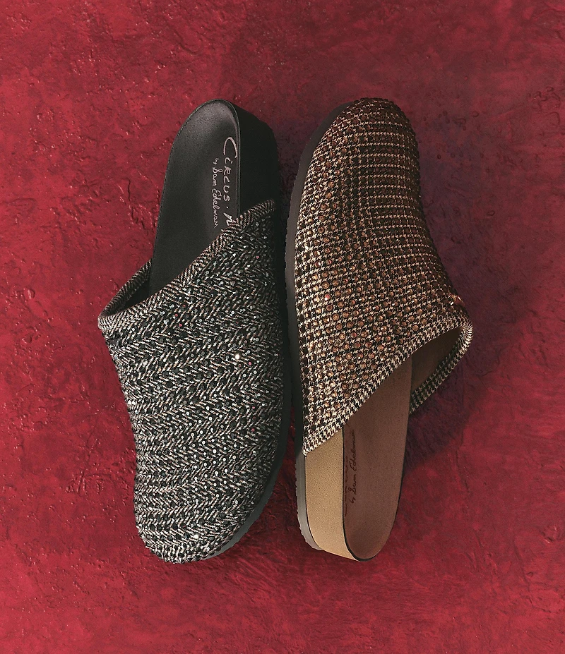 Circus NY by Sam Edelman Sabina Studded Houndstooth Print Mules