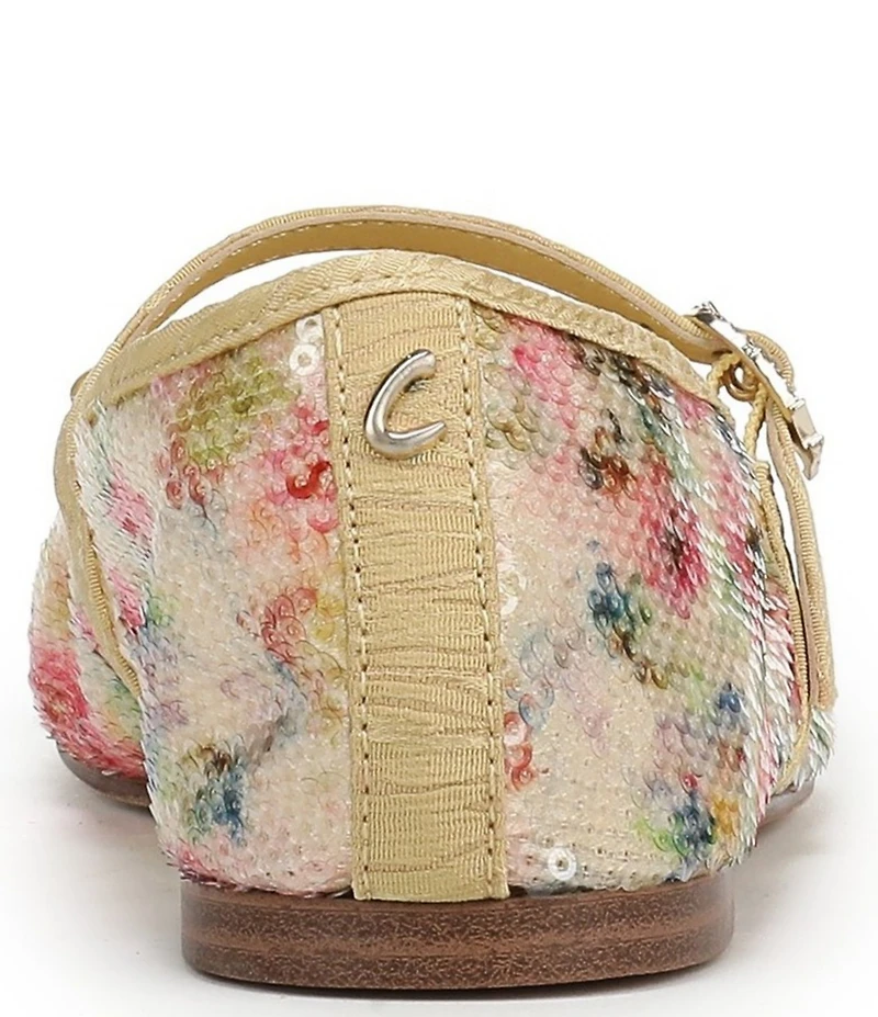 Circus NY by Sam Edelman Sofie Floral Sequin Bow Detail Mary Jane Flats