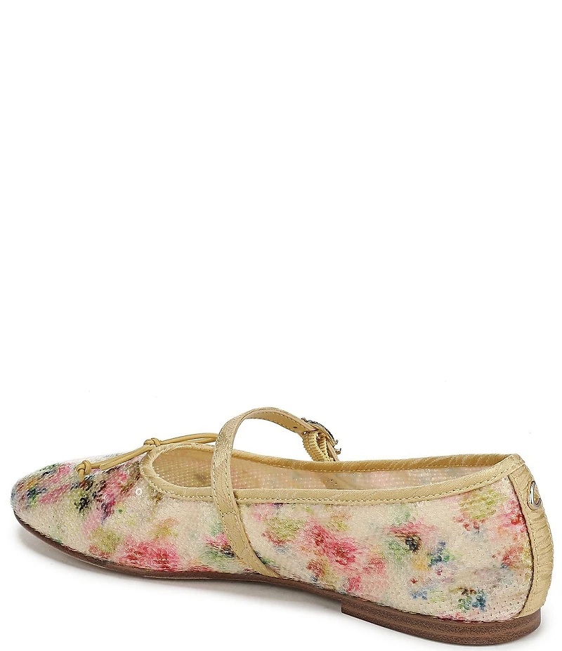 Circus NY by Sam Edelman Sofie Floral Sequin Bow Detail Mary Jane Flats