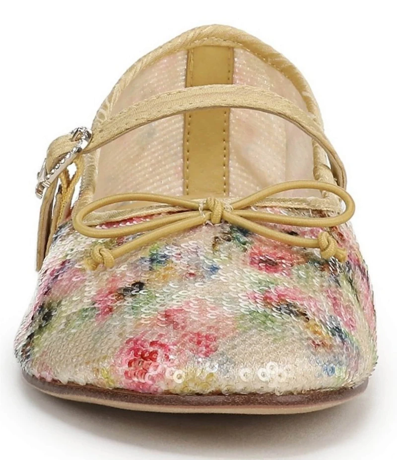 Circus NY by Sam Edelman Sofie Floral Sequin Bow Detail Mary Jane Flats