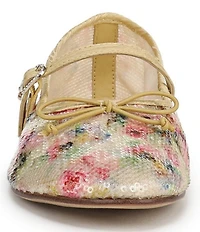 Circus NY by Sam Edelman Sofie Floral Sequin Bow Detail Mary Jane Flats