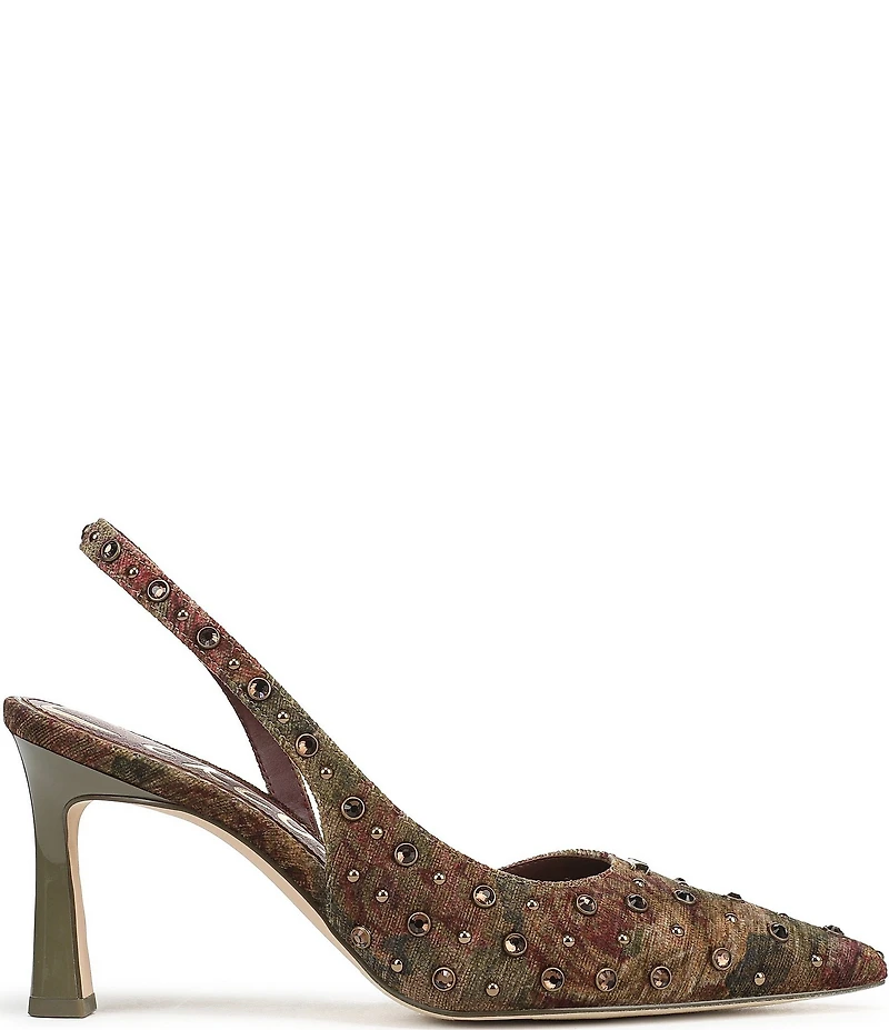 Circus NY by Sam Edelman Tallie Floral Jewel Studded Slingback Dress Pumps