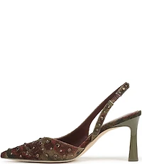 Circus NY by Sam Edelman Tallie Floral Jewel Studded Slingback Dress Pumps