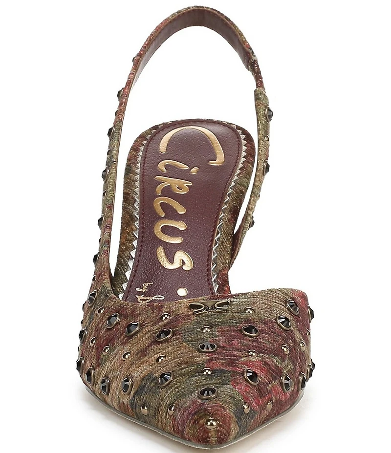 Circus NY by Sam Edelman Tallie Floral Jewel Studded Slingback Dress Pumps