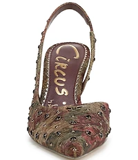 Circus NY by Sam Edelman Tallie Floral Jewel Studded Slingback Dress Pumps