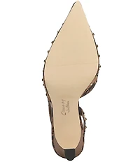 Circus NY by Sam Edelman Tallie Leopard Satin Jewel Studded Slingback Dress Pumps