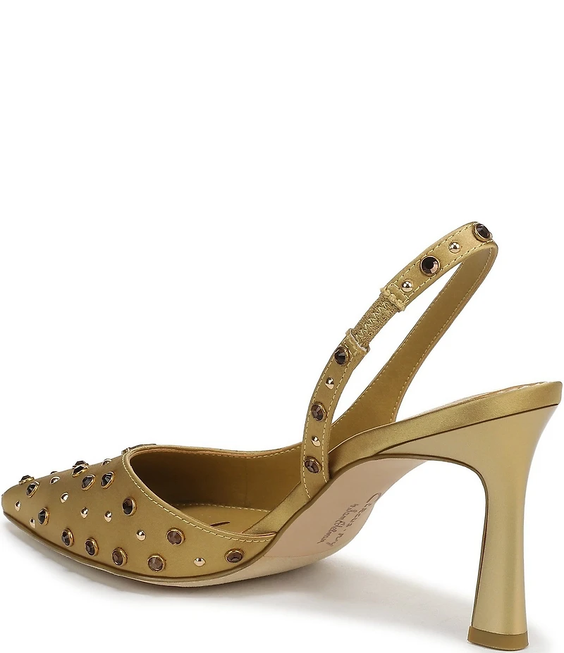 Circus NY by Sam Edelman Tallie Satin Jewel Studded Slingback Dress Pumps