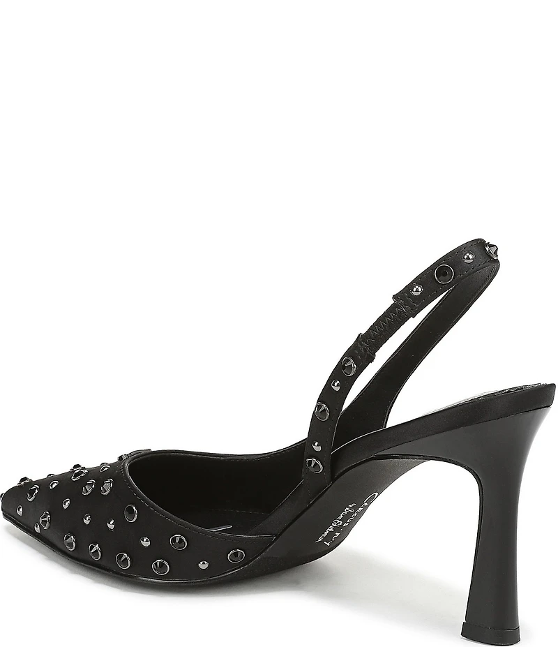 Circus NY by Sam Edelman Tallie Satin Jewel Studded Slingback Dress Pumps