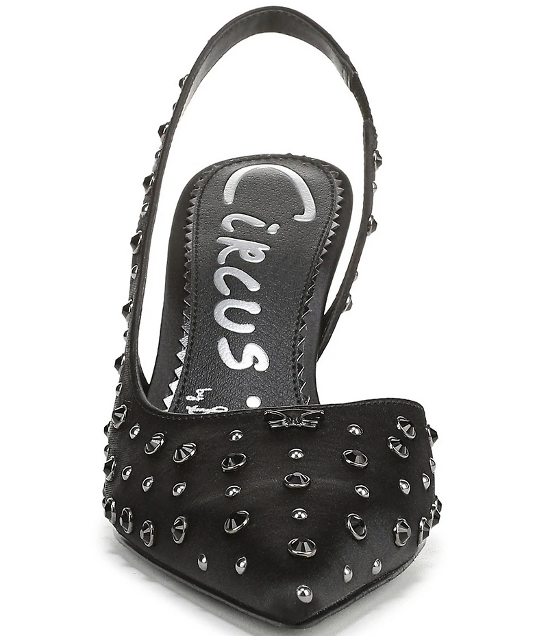 Circus NY by Sam Edelman Tallie Satin Jewel Studded Slingback Dress Pumps