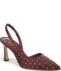 Circus NY by Sam Edelman Tallie Satin Jewel Studded Slingback Dress Pumps