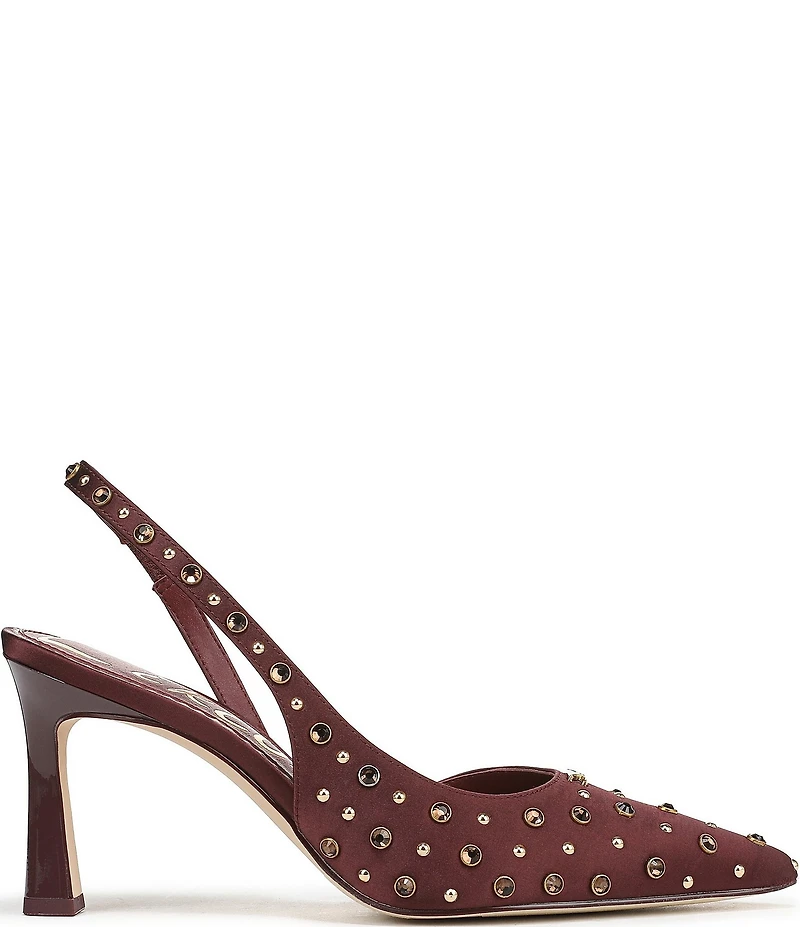 Circus NY by Sam Edelman Tallie Satin Jewel Studded Slingback Dress Pumps