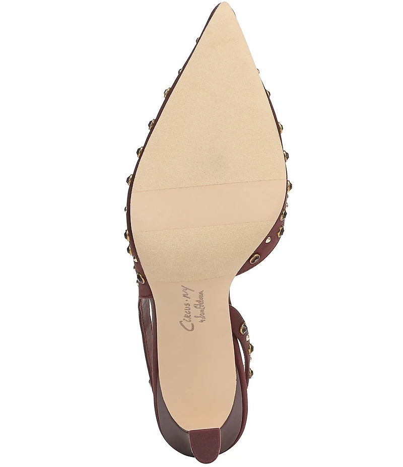 Circus NY by Sam Edelman Tallie Satin Jewel Studded Slingback Dress Pumps