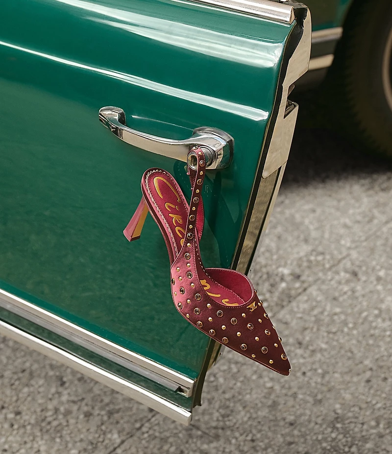 Circus NY by Sam Edelman Tallie Satin Jewel Studded Slingback Dress Pumps