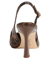 Circus NY by Sam Edelman Tasha Leopard Print Ruched Slingback Dress Pumps