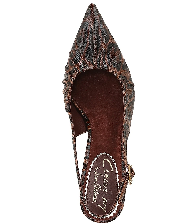 Circus NY by Sam Edelman Tasha Leopard Print Ruched Slingback Dress Pumps