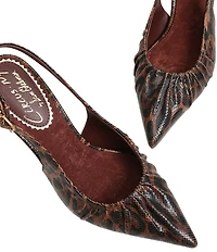 Circus NY by Sam Edelman Tasha Leopard Print Ruched Slingback Dress Pumps