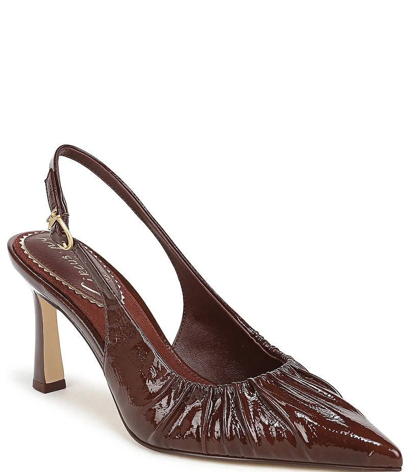 Circus NY by Sam Edelman Tasha Patent Ruched Slingback Dress Pumps