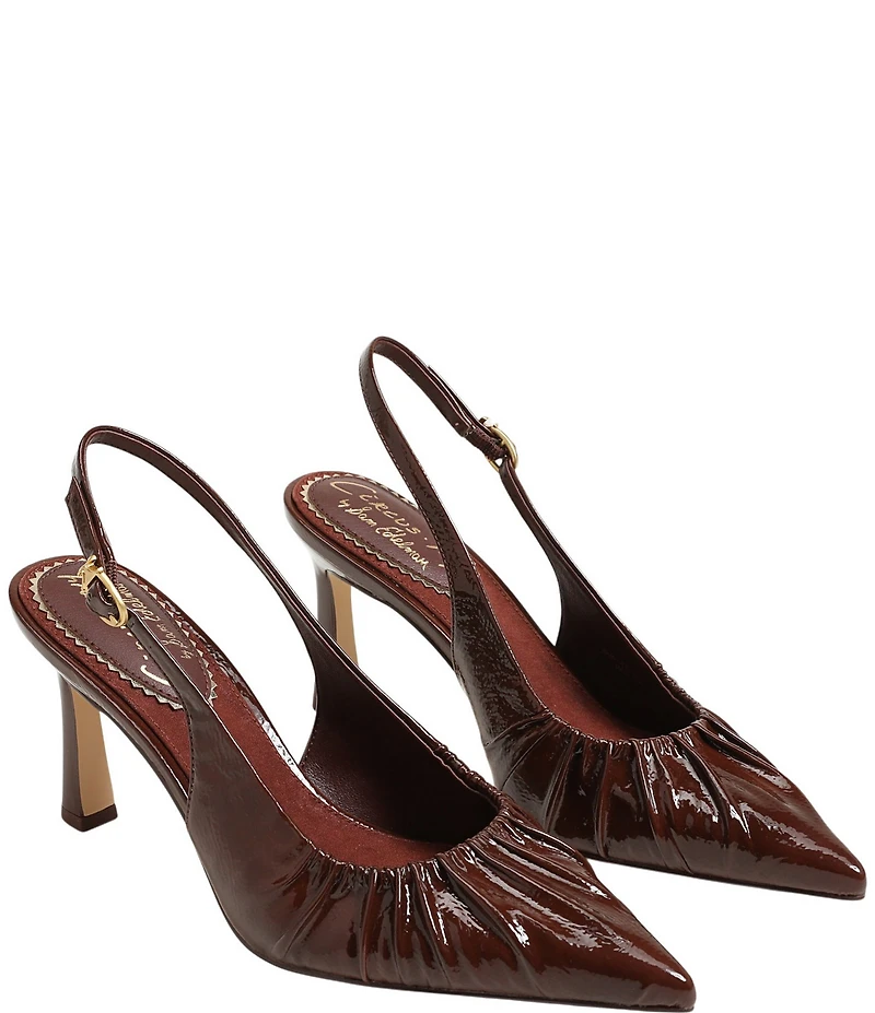 Circus NY by Sam Edelman Tasha Patent Ruched Slingback Dress Pumps
