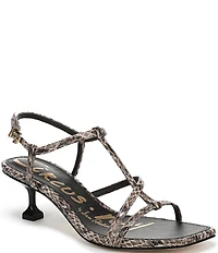 Circus NY by Sam Edelman Jaida Snake Print Ankle Strap Dress Sandals