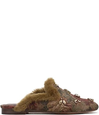 Circus NY by Sam Edelman Tillie Heirloom Print Jewel Ornamented Faux Fur Mules