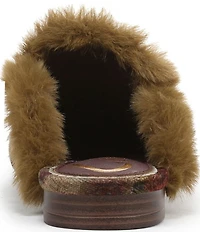 Circus NY by Sam Edelman Tillie Heirloom Print Jewel Ornamented Faux Fur Mules