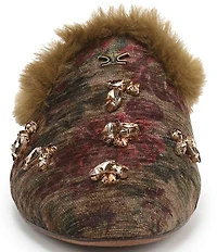 Circus NY by Sam Edelman Tillie Heirloom Print Jewel Ornamented Faux Fur Mules