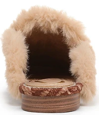 Circus NY by Sam Edelman Tillie Tapestry Jewel Ornamented Faux Fur Trim Mules