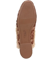 Circus NY by Sam Edelman Tillie Tapestry Jewel Ornamented Faux Fur Trim Mules